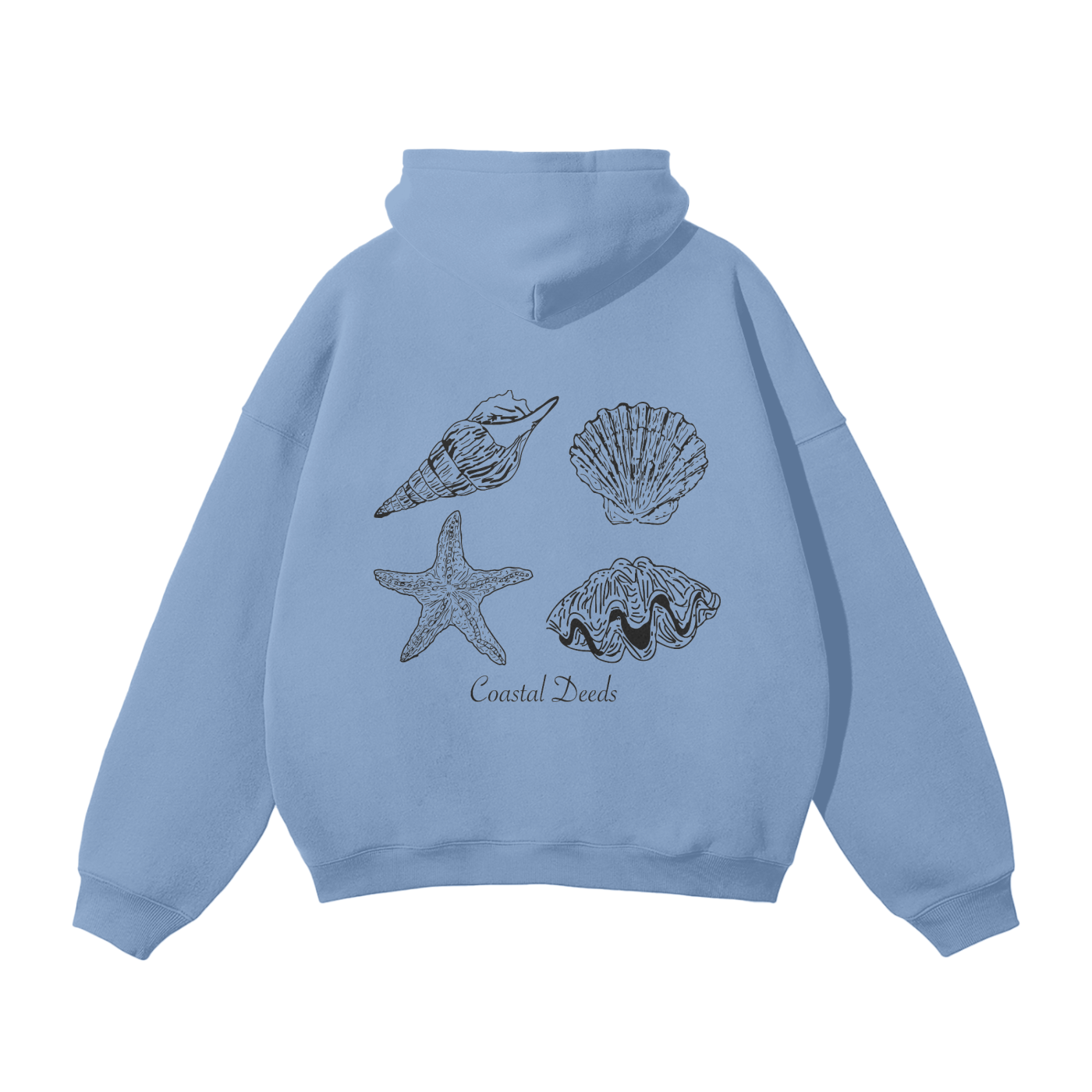 Light Blue Sea Shells Hoodie