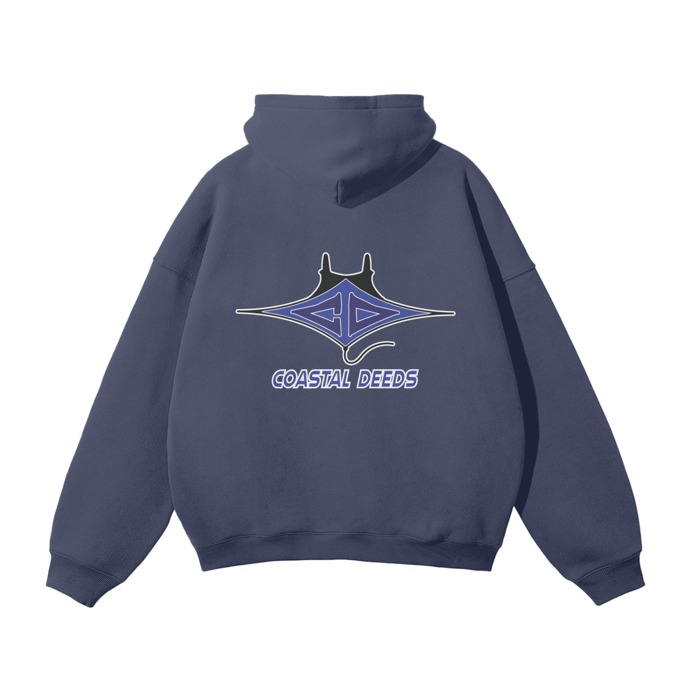 Dark Blue Coastal Deeds Icon Hoodie