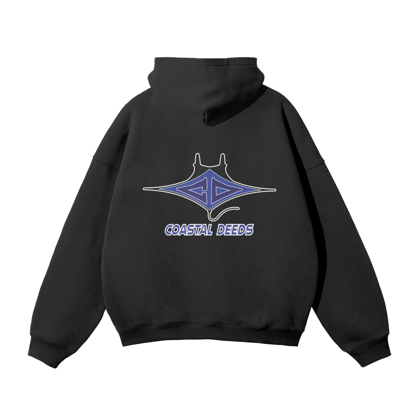 Dark Blue Coastal Deeds Icon Hoodie