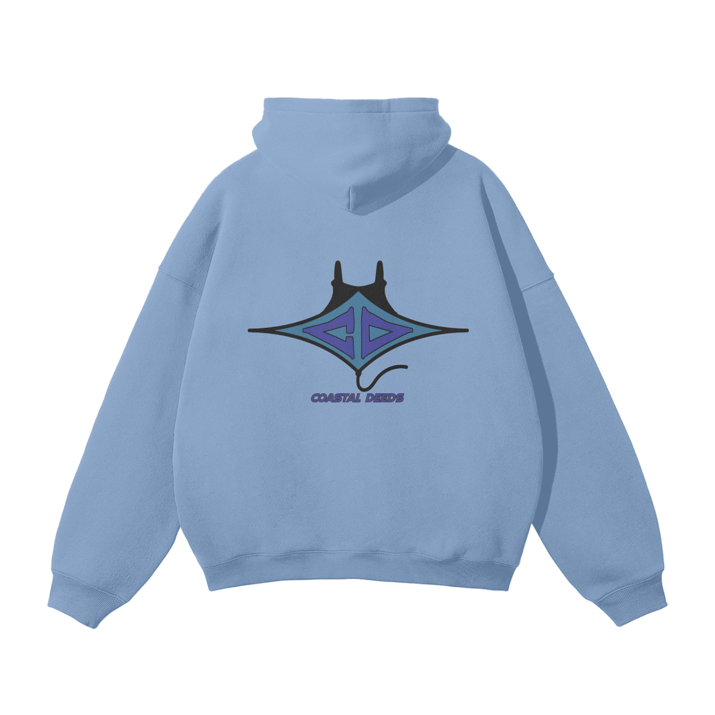 Light Blue Coastal Deeds Icon Hoodie